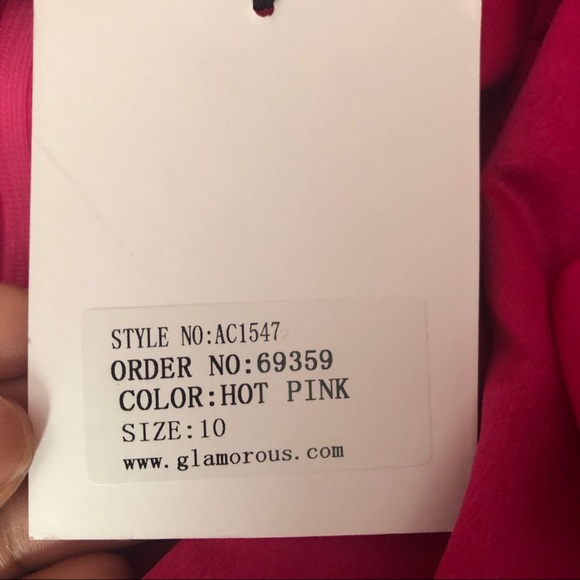 ASOS Glamorous Pink Shift Dress w Plunge Front - Picture 5 of 6